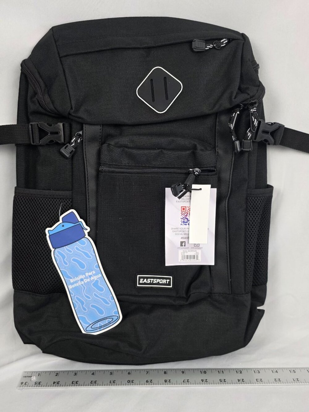 NWT EASTSPORT Unisex RIVAL 18.5 in Laptop Backpack BLACK, up to 17" Device